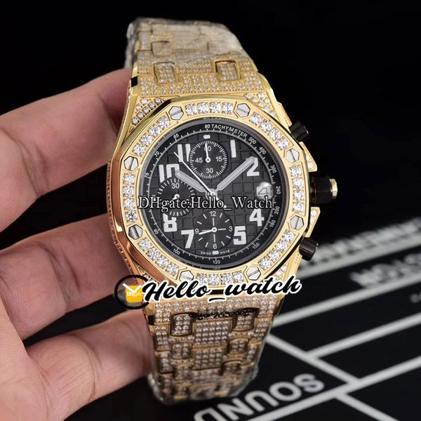 twf royal new 26470 miyota quartz chronogrpah mens watch satch black texture dial 18k yellow gold diamonds bracelet watches hello_watch, Slivery;brown
twf royal new 26470 miyota quartz chronogrpah mens watch satch black texture dial 18k yellow gold diamonds bracelet watches hello_watch, Slivery;brown