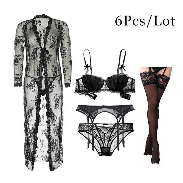 lace underwear set robe+bra+ panties+ stockings +y-line straps +thong 7 piece for lady c1212, Black;white
lace underwear set robe+bra+ panties+ stockings +y-line straps +thong 7 piece for lady c1212, Black;white
