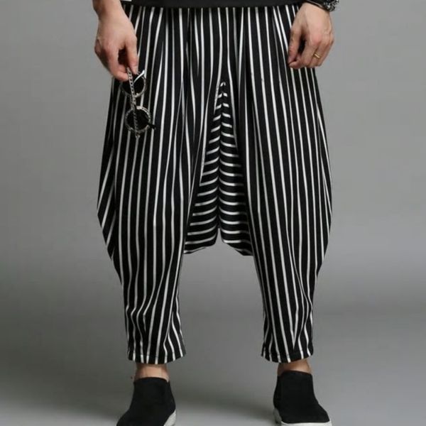 2021 striped hip hop men hare stage performance manly drop baggy women's pants harajuku street more size corridors eiwp, Black
2021 striped hip hop men hare stage performance manly drop baggy women's pants harajuku street more size corridors eiwp, Black