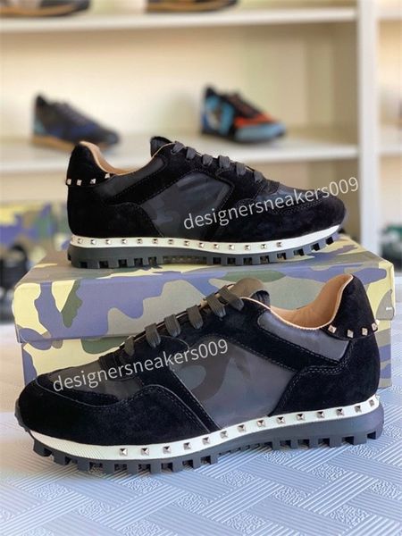 2021 designer sneakers camouflage rivet casual shoes men women studded flats shoe mesh camo suede leather trainers size38-46, Black
2021 designer sneakers camouflage rivet casual shoes men women studded flats shoe mesh camo suede leather trainers size38-46, Black