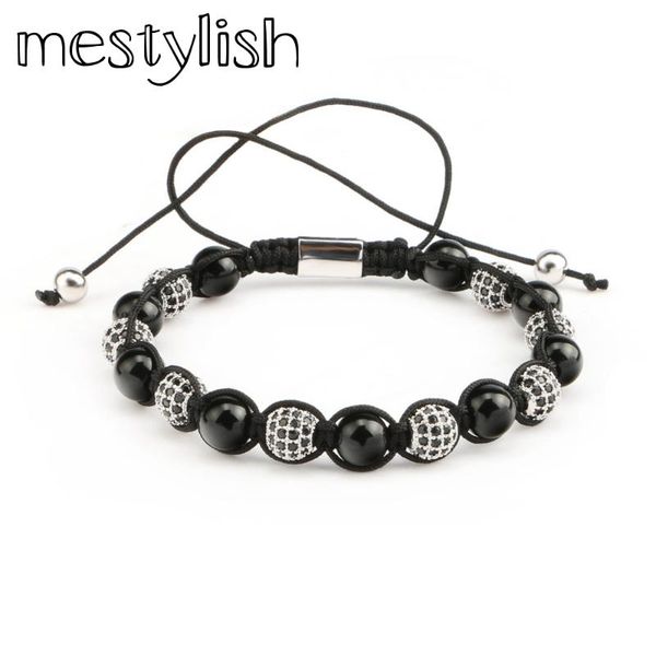 charm bracelets mestylish fashion round cz ball connector & 8mm nature onyx bangles braided macrame men jewelry, Golden;silver
charm bracelets mestylish fashion round cz ball connector & 8mm nature onyx bangles braided macrame men jewelry, Golden;silver