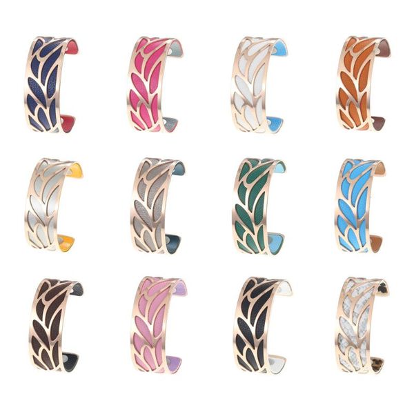 bangle legenstar rose gold leaf bijoux acier inoxydable femme manchette reversible leather band jewelry pulseiras, Black
bangle legenstar rose gold leaf bijoux acier inoxydable femme manchette reversible leather band jewelry pulseiras, Black