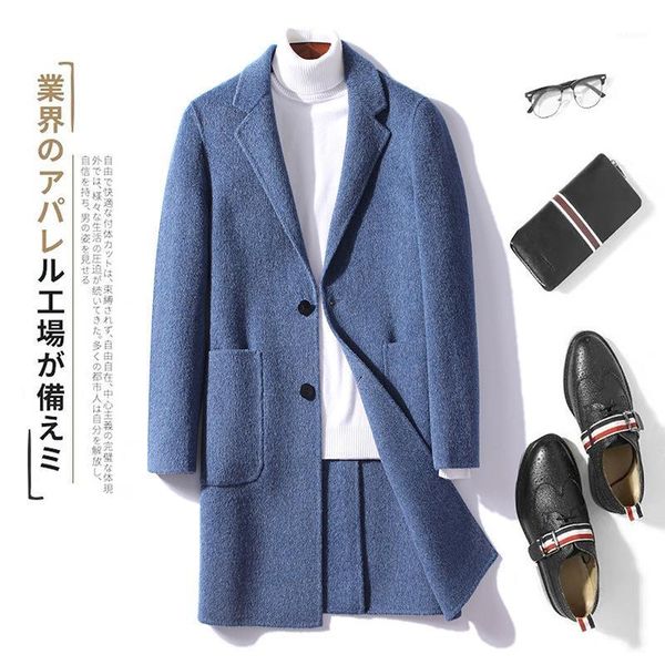 men's slim double faced cloth men's british medium long autumn winter woolen windbreaker coat without cashmere trend1, Black
men's slim double faced cloth men's british medium long autumn winter woolen windbreaker coat without cashmere trend1, Black