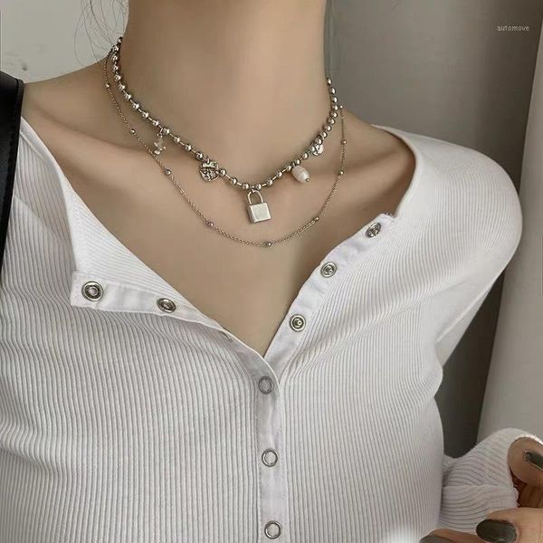 hiphop multi charms statement chokers necklaces for women chunky colliers vintage pearl lock pendant necklace chain bijoux 20211, Golden;silver
hiphop multi charms statement chokers necklaces for women chunky colliers vintage pearl lock pendant necklace chain bijoux 20211, Golden;silver