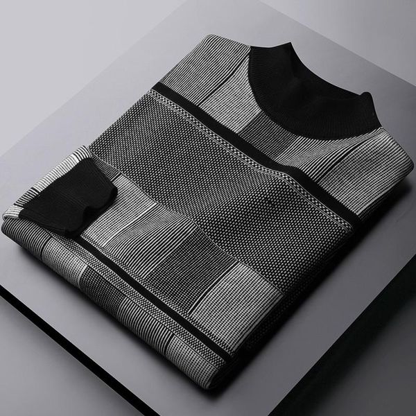 men's sweaters plaid mock turtleneck mens luxury autumn winter thicken sweater male fashion slim fit man 3xl, White;black
men's sweaters plaid mock turtleneck mens luxury autumn winter thicken sweater male fashion slim fit man 3xl, White;black