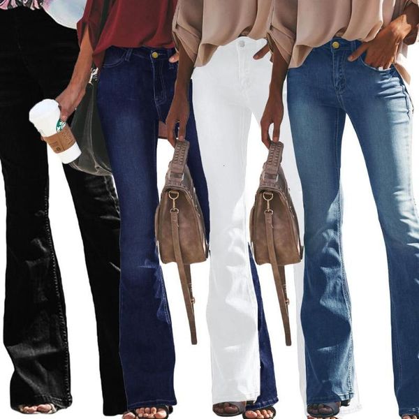 womens jeans mid waist denim jeans slim full length flare jeans ladies casual regular pants casual style, Blue
womens jeans mid waist denim jeans slim full length flare jeans ladies casual regular pants casual style, Blue