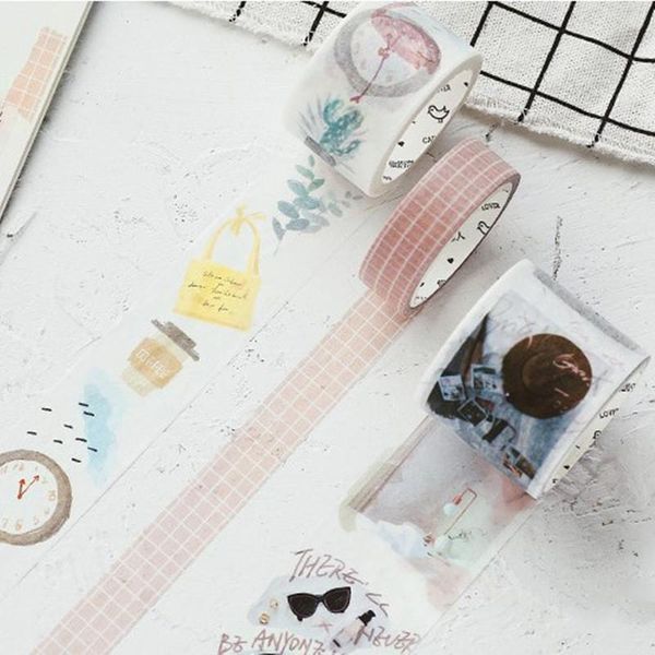 2016 я лента для diy подарочная упаковка скрапбукинг и ремесло липкая клейкая бумага маскировка ленты с прекрасными напечатанными узорами h