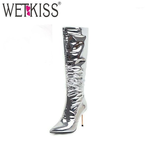 boots wetkiss patent pu high heels knee stiletto pointed toe party bar zipper footwear female boot 2021 women shoes1, Black
boots wetkiss patent pu high heels knee stiletto pointed toe party bar zipper footwear female boot 2021 women shoes1, Black