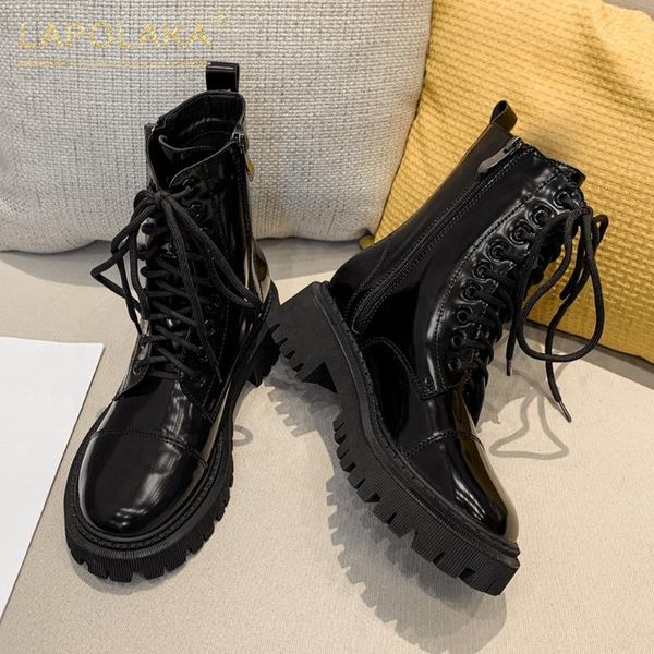 lapolaka 2021 zipper ankle boots woman shoes platform comfortable thick heels cross-tied motorcycle booties female, Black
lapolaka 2021 zipper ankle boots woman shoes platform comfortable thick heels cross-tied motorcycle booties female, Black