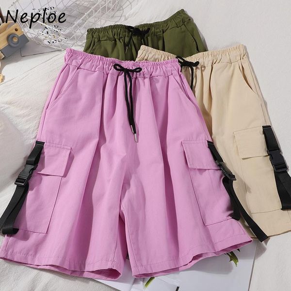 women's shorts neploe women solid fashion lace up elastic high waist bottoms femme 2021 summer loose casual wide leg cargo, White;black
women's shorts neploe women solid fashion lace up elastic high waist bottoms femme 2021 summer loose casual wide leg cargo, White;black