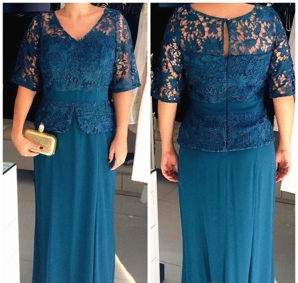 plus size half sleeves mother of the bride dresses chiffon lace formal evening wedding party guests gowns special occasion dress vestidos, Black;red
plus size half sleeves mother of the bride dresses chiffon lace formal evening wedding party guests gowns special occasion dress vestidos, Black;red