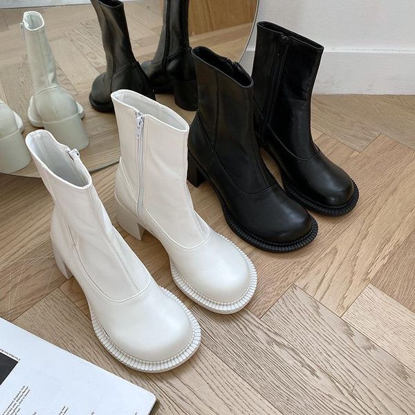 white mid-calf boots women's rubber shoes rain round toe winter footwear luxury designer boots-women low mid calf rock, Black
white mid-calf boots women's rubber shoes rain round toe winter footwear luxury designer boots-women low mid calf rock, Black