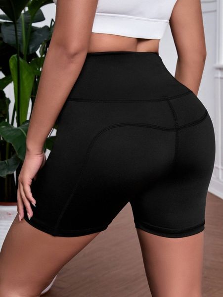 solid wide band waist biker shorts w8cy#, Black
solid wide band waist biker shorts w8cy#, Black