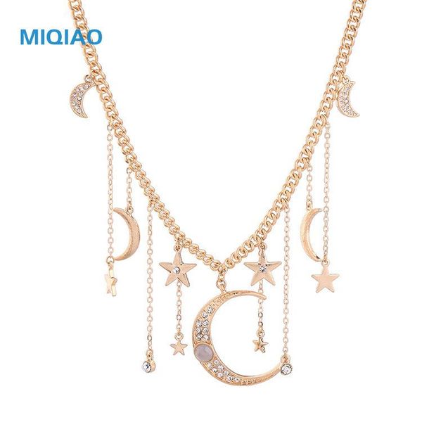 chains miqiao vintage boho necklaces female fashion personality star moon tassel luxury jewlery party dress w439, Silver
chains miqiao vintage boho necklaces female fashion personality star moon tassel luxury jewlery party dress w439, Silver