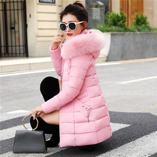 women 2021 winter big fur new fashion jacket female hooded thick warm down cotton parkas ladies long slim solid color coats l141, Black
women 2021 winter big fur new fashion jacket female hooded thick warm down cotton parkas ladies long slim solid color coats l141, Black