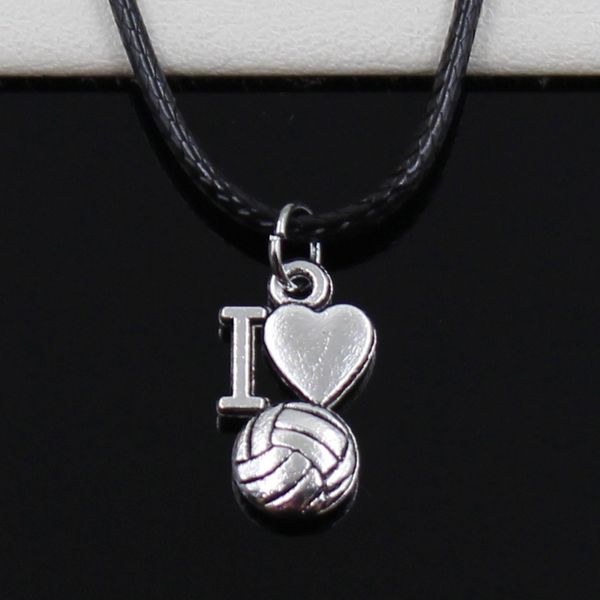 tibetan silver color pendant i love volleyball necklace choker black leather cord factory price handmade jewelry m1a9
tibetan silver color pendant i love volleyball necklace choker black leather cord factory price handmade jewelry m1a9