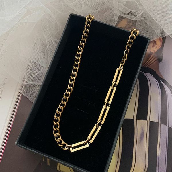 cold wind personality stitching chain titanium steel necklace simple wild hip-hop female clavicle chain sweater necklaces, Silver
cold wind personality stitching chain titanium steel necklace simple wild hip-hop female clavicle chain sweater necklaces, Silver