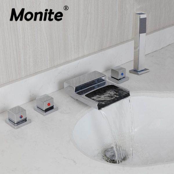 monite solid brass 5 pcs bathtub sink faucet chrome polished bathroom basin hand shower faucet set deck mounted & cold mixer
monite solid brass 5 pcs bathtub sink faucet chrome polished bathroom basin hand shower faucet set deck mounted & cold mixer
