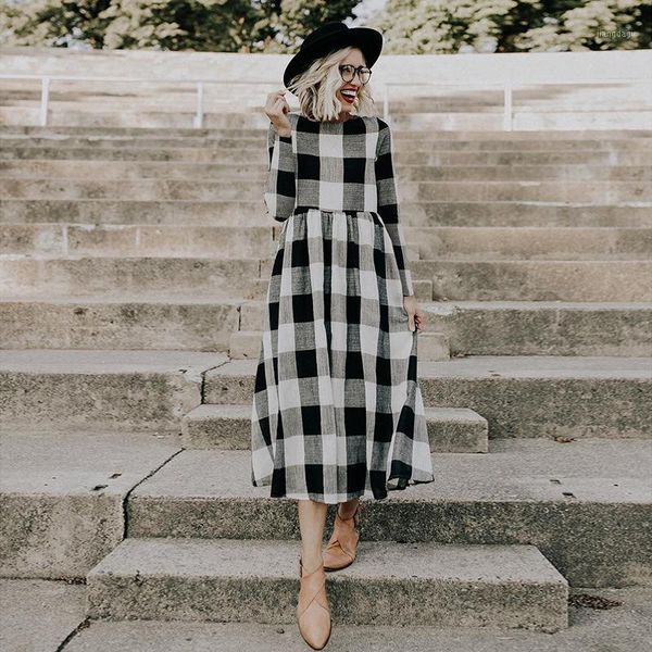 autumn plaid long dress women long sleeve o neck a line cotton vintage elegant maxi dresses spring casual femme robe vestidos1, Black;gray
autumn plaid long dress women long sleeve o neck a line cotton vintage elegant maxi dresses spring casual femme robe vestidos1, Black;gray