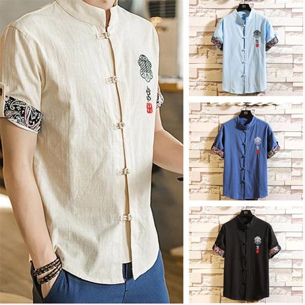 men's casual shirts 2021 summer retro linen short sleeve shirt chinese style exquisite embroidery craft soft skin-friendly fabric, White;black
men's casual shirts 2021 summer retro linen short sleeve shirt chinese style exquisite embroidery craft soft skin-friendly fabric, White;black