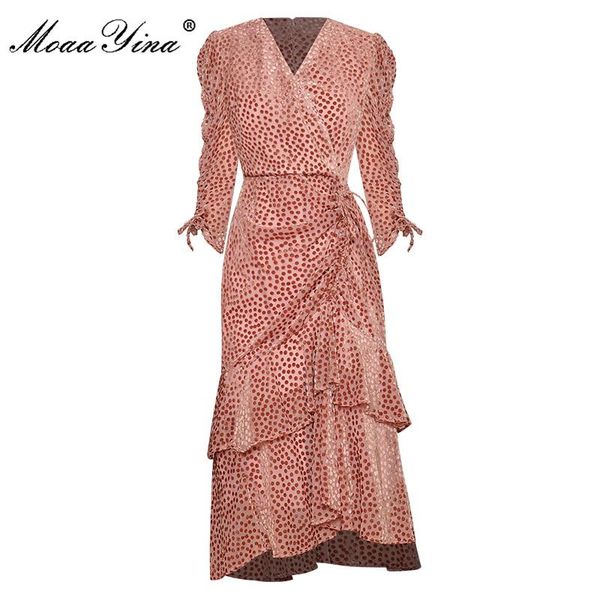 moaayina fashion designer dress spring autumn women's velvet dress v neck dot ruched cascading ruffle asymmetrical dresses, Black;gray
moaayina fashion designer dress spring autumn women's velvet dress v neck dot ruched cascading ruffle asymmetrical dresses, Black;gray