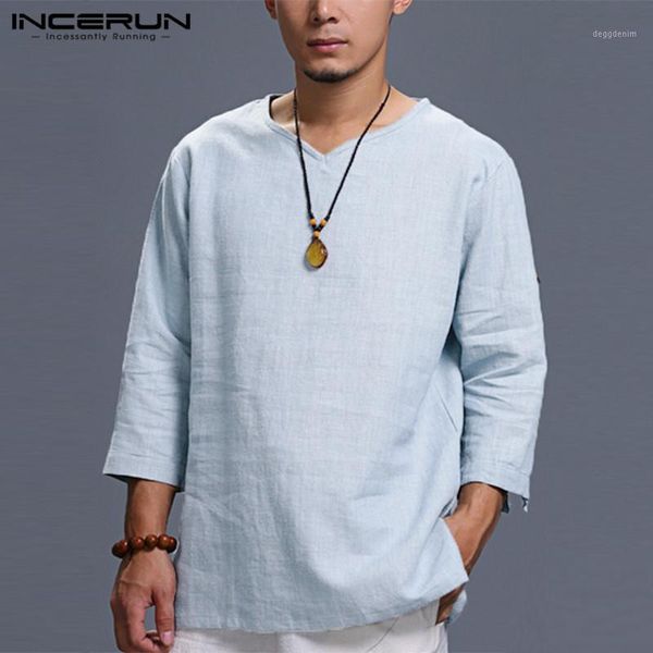 men's casual shirts incerun vintage men loose long sleeve cotton solid color camisa masculina chinese style male s-5xl 20211, White;black
men's casual shirts incerun vintage men loose long sleeve cotton solid color camisa masculina chinese style male s-5xl 20211, White;black