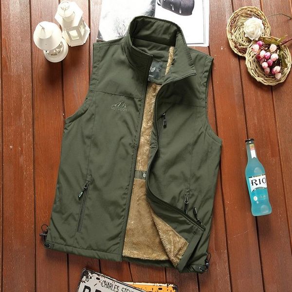 men's autumn and winter outdoor sleeveless jacket leisure stand-up collar plus velvet vest jacket pgraphy fishing 7882, Black;white
men's autumn and winter outdoor sleeveless jacket leisure stand-up collar plus velvet vest jacket pgraphy fishing 7882, Black;white