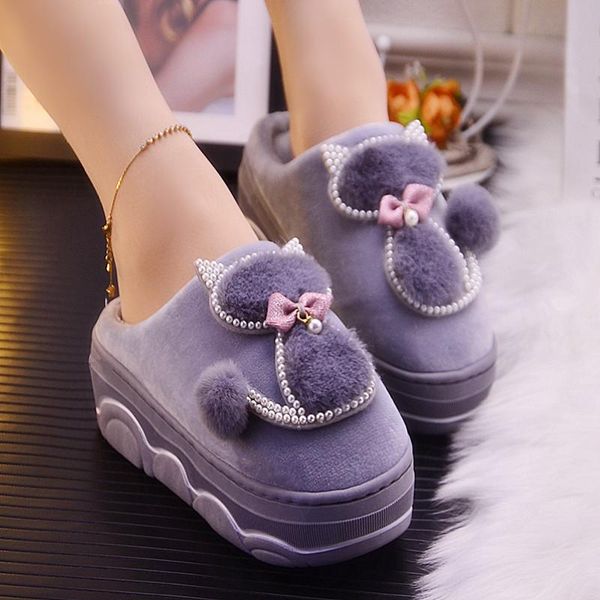 winter women home slippers with pearl cotton fashion plash think sole flat slippers lady shoes platform, Black
winter women home slippers with pearl cotton fashion plash think sole flat slippers lady shoes platform, Black