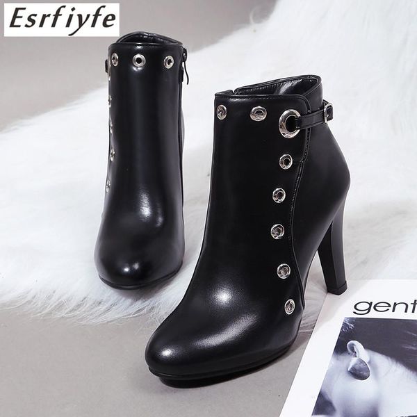 boots esrfiyfe 2021 autumn winter high heels pointed toe pu leather zipper style women ankle feminina large size 34-48, Black
boots esrfiyfe 2021 autumn winter high heels pointed toe pu leather zipper style women ankle feminina large size 34-48, Black