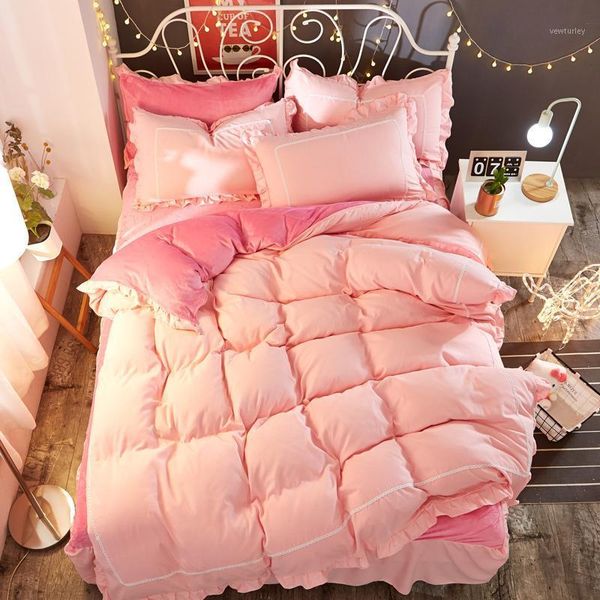 bedding sets 4pcs korean style solid color crystal velvet sanding duvet cover sheet bed skirt pillowcase home set #2601
bedding sets 4pcs korean style solid color crystal velvet sanding duvet cover sheet bed skirt pillowcase home set #2601