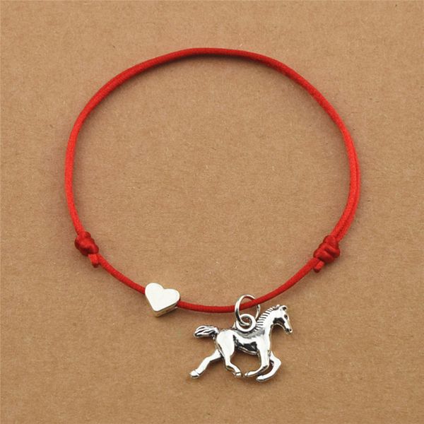 running vintage horse pendant heart charm lucky red cord rope adjustable bracelets for women men animal horse jewelry gifts, Golden;silver
running vintage horse pendant heart charm lucky red cord rope adjustable bracelets for women men animal horse jewelry gifts, Golden;silver