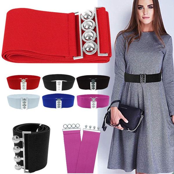 women fashion stretch buckle waist belt wide elastic cinch corset waistband, Black;brown
women fashion stretch buckle waist belt wide elastic cinch corset waistband, Black;brown