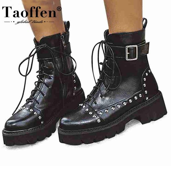boots taoffen women ankle fashion metal buckle rivets gothic shoes winter casual wedges platform size 33-43, Black
boots taoffen women ankle fashion metal buckle rivets gothic shoes winter casual wedges platform size 33-43, Black