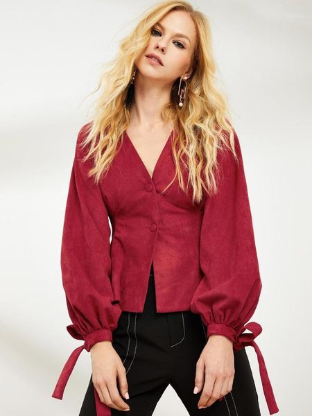 2020 new arrival women blouse spring autumn classical red color female corduroy material high-street popular puff sleeves1, White
2020 new arrival women blouse spring autumn classical red color female corduroy material high-street popular puff sleeves1, White