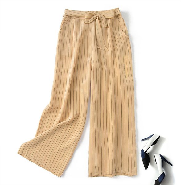 2020 points new nine of silk wide leg women's pants summer striped thin silken loose pipe h0217 0ze0, Black;white
2020 points new nine of silk wide leg women's pants summer striped thin silken loose pipe h0217 0ze0, Black;white
