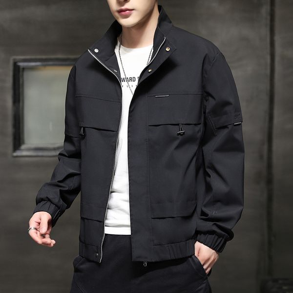 2021 new windbreaker korea fashion jacket street wear stand collar slim men autumn style coat pbxa, Black;brown
2021 new windbreaker korea fashion jacket street wear stand collar slim men autumn style coat pbxa, Black;brown