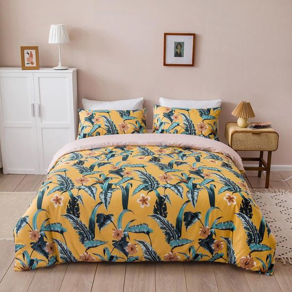 bedding sets 2021 sale bed cover plant flower geometric figure home textile three-piece set