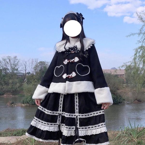 girls lolita horn button outwear female winter loose casual parkas teens sweet coat preppy style outer garment clothes for women1, Black
girls lolita horn button outwear female winter loose casual parkas teens sweet coat preppy style outer garment clothes for women1, Black