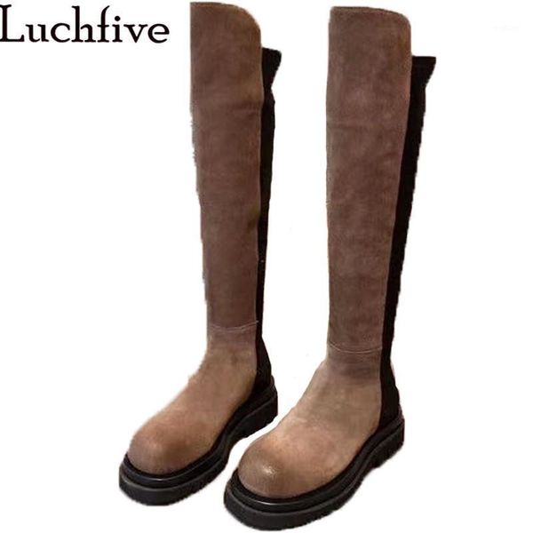 genuine suede leather boots women brown black splicing old worn design knee high boots autumn new casual flats long1 
genuine suede leather boots women brown black splicing old worn design knee high boots autumn new casual flats long1