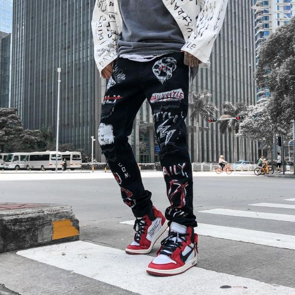 black skinny jeans pants men hip hop streetwear destroyed ripped jeans hiphop graffiti print pencil denim pant hole mg4041, Blue
black skinny jeans pants men hip hop streetwear destroyed ripped jeans hiphop graffiti print pencil denim pant hole mg4041, Blue