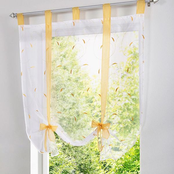 simple all- embroidered window floral short curtains roman blinds for living room fashion kitchen tulle curtain door louver