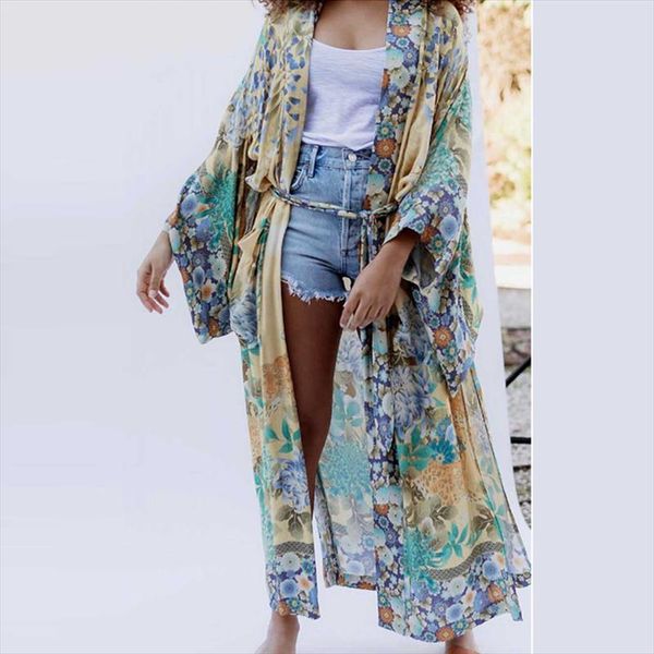 ayualin kimono cardigan robe for women autumn long kimono loose floral printed side slits sashes wrap blouses shirts blusas, White
ayualin kimono cardigan robe for women autumn long kimono loose floral printed side slits sashes wrap blouses shirts blusas, White