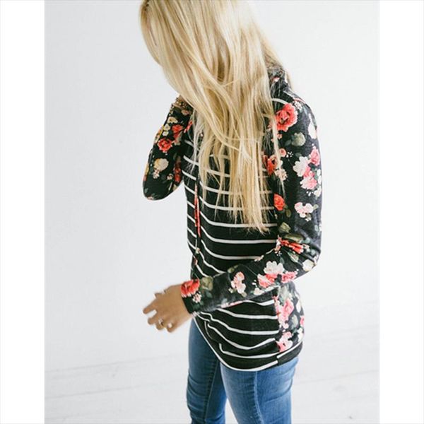 new autumn fashion women ladies floral print striped patchwork hoodie sweatshirts long sleeve hooded pulovers sweatshirts, Black
new autumn fashion women ladies floral print striped patchwork hoodie sweatshirts long sleeve hooded pulovers sweatshirts, Black