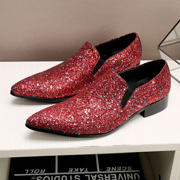 2020 designer luxury red glitter men wedding shoes genuine leather smoking moccasin vgo5, Black
2020 designer luxury red glitter men wedding shoes genuine leather smoking moccasin vgo5, Black
