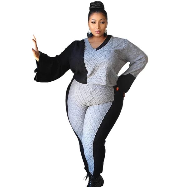 winter clothes women two piece set fashion v neck plaid straight leg pants plus size clothing xl-4xl wholesale dropshipping, Gray
winter clothes women two piece set fashion v neck plaid straight leg pants plus size clothing xl-4xl wholesale dropshipping, Gray