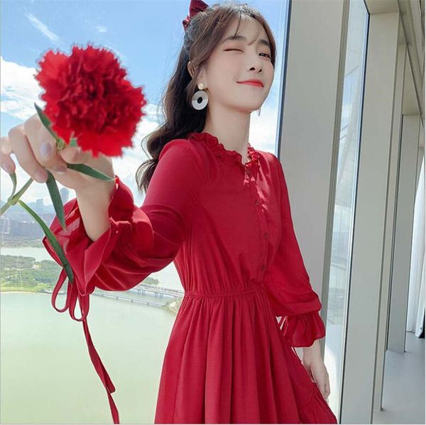 nut chiffon dress 2021 spring new temperament lady self-cultivation red skirt girl group line look sweet and seductive s-xl, Black;gray
nut chiffon dress 2021 spring new temperament lady self-cultivation red skirt girl group line look sweet and seductive s-xl, Black;gray