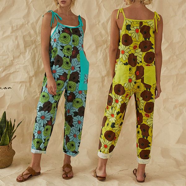 spring and summer 2020 new women's printed casual jumpsuit fc941, Black;gray 
spring and summer 2020 new women's printed casual jumpsuit fc941, Black;gray