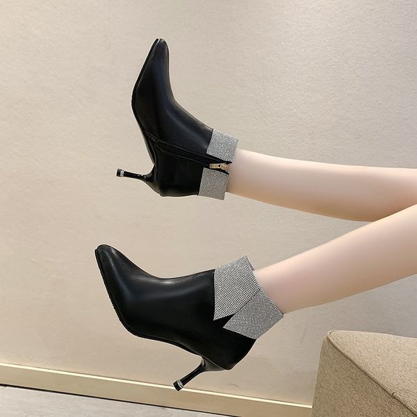 pointed to ankle spring/autumn boots women's more size m5p4, Black
pointed to ankle spring/autumn boots women's more size m5p4, Black