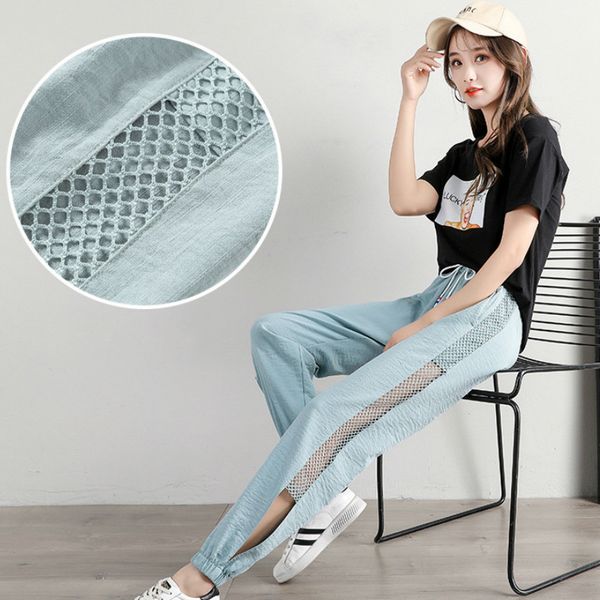 ice silk mesh thin pants high waist sweat pants casual streetwear summer pink sweatpants trousers women baggy split harem pants lj201030, Black;white
ice silk mesh thin pants high waist sweat pants casual streetwear summer pink sweatpants trousers women baggy split harem pants lj201030, Black;white