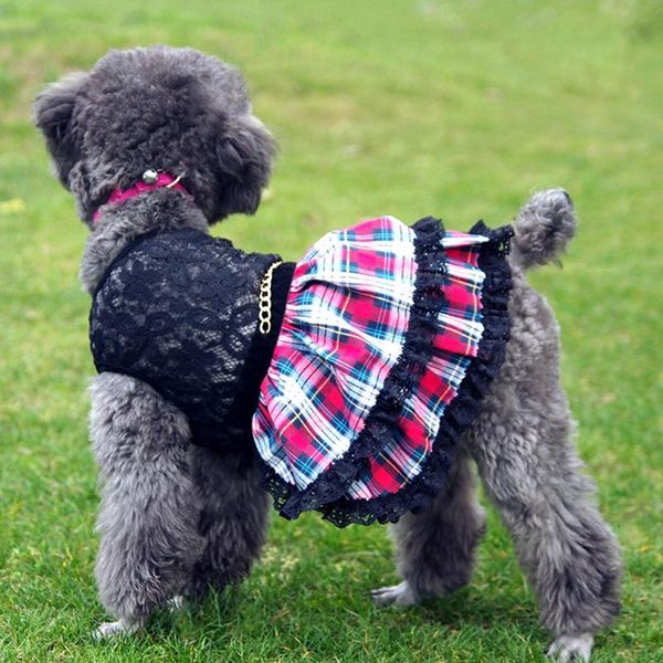 dog apparel lace hollow pet dress cat and clothes christmas easter puppy summer gold chain decoration